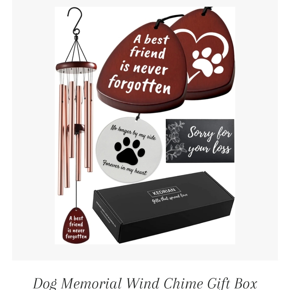KEDRIAN Sorry for your loss wind-chime Dog memorial